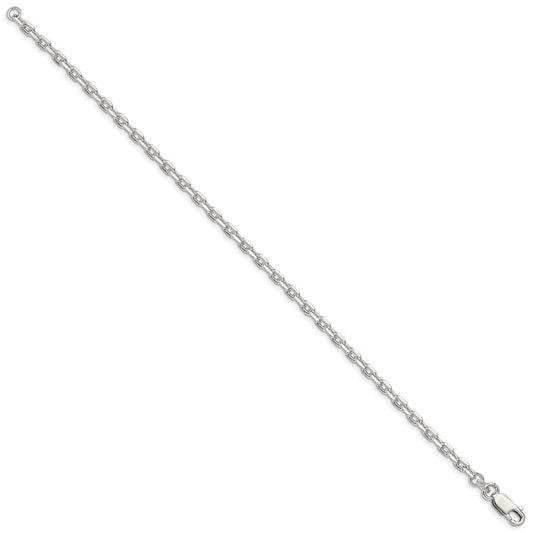 Sterling Silver 3.25mm Beveled Oval Cable Chain QCA100-8