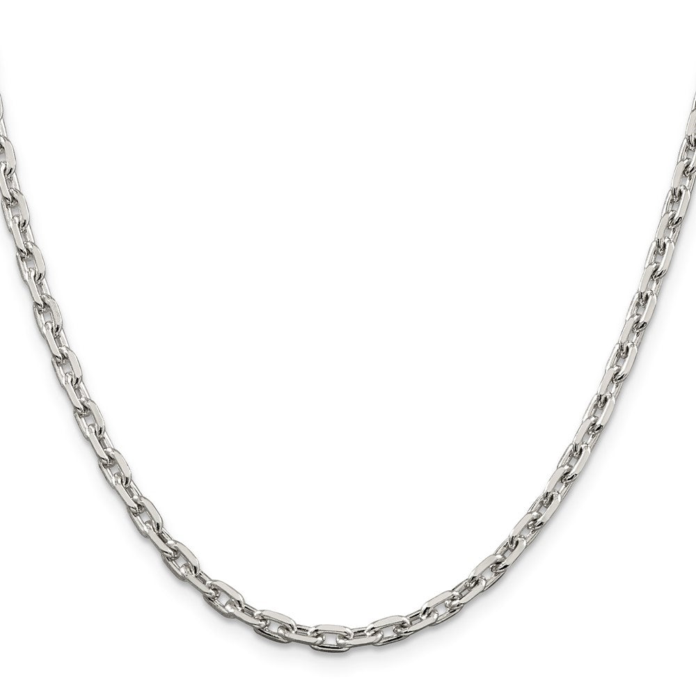 Sterling Silver 3.95mm Beveled Oval Cable ChainQCA120