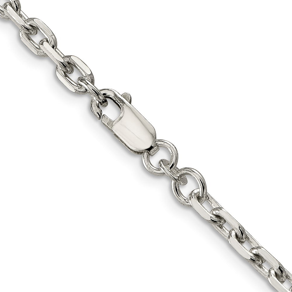 Sterling Silver 3.95mm Beveled Oval Cable ChainQCA120