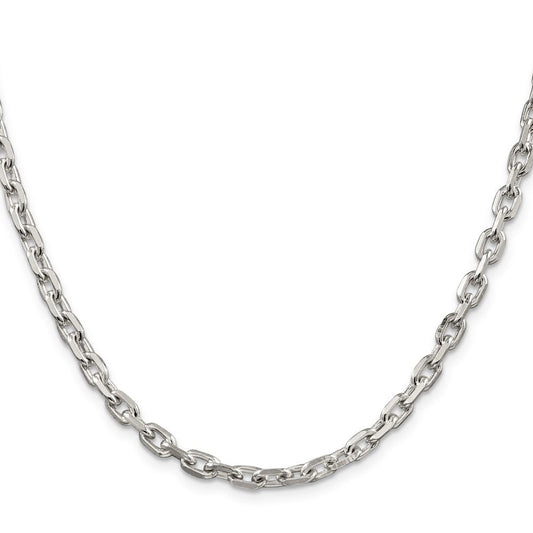 Sterling Silver 4.9mm Beveled Oval Cable ChainQCA150