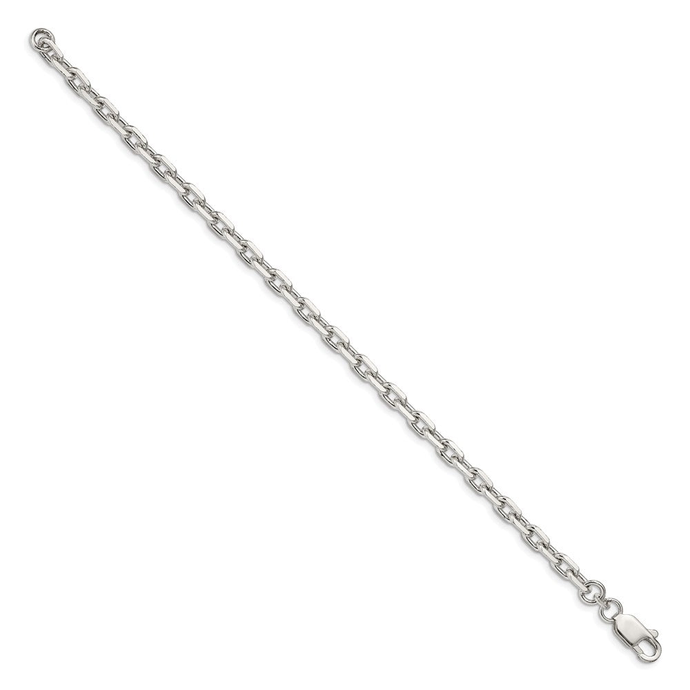 Sterling Silver 4.9mm Beveled Oval Cable Chain QCA150-8