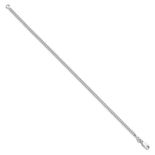 Sterling Silver Rhodium-plated 3mm Curb Chain QCB080R-8