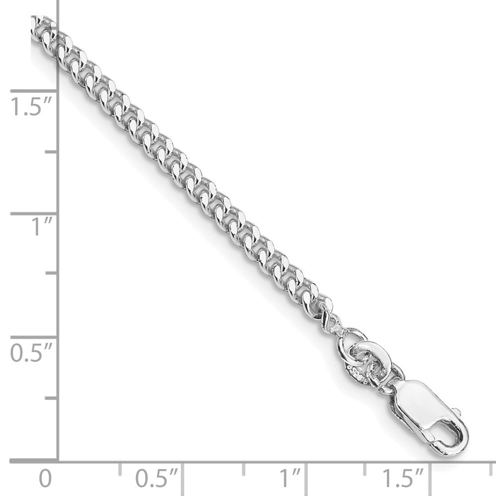 Sterling Silver Rhodium-plated 3mm Curb Chain QCB080R-8
