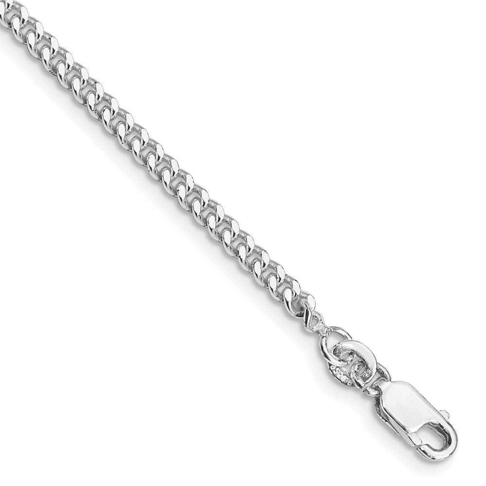 Sterling Silver Rhodium-plated 3mm Curb Chain QCB080R-8