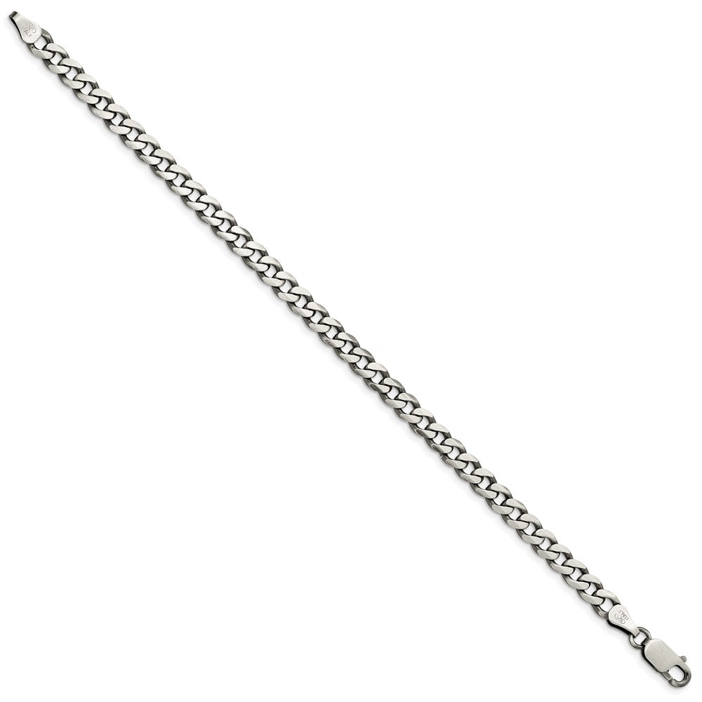 Sterling Silver Antiqued 6.0mm Curb Chain QCB150A-8