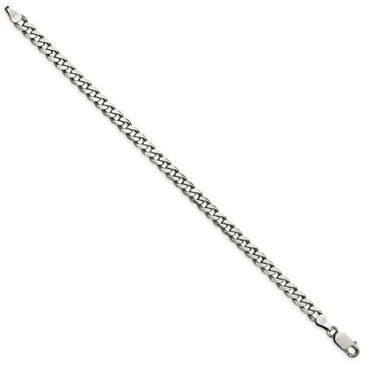 Sterling Silver Antiqued 6.0mm Curb Chain QCB150A-8