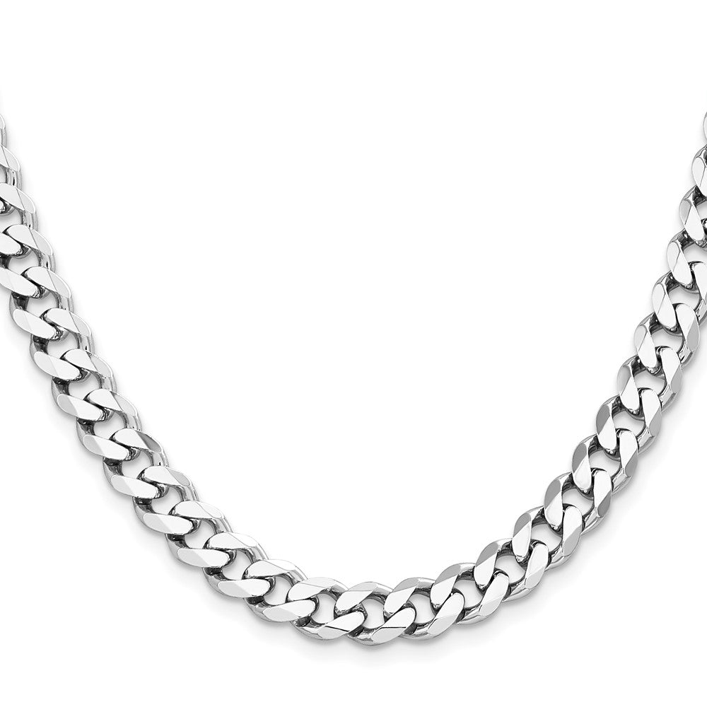 Sterling Silver Rhodium-plated 8.3mm Curb ChainQCB220R