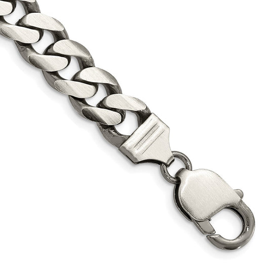 Sterling Silver Antiqued 9.3mm Curb Chain QCB250A-8