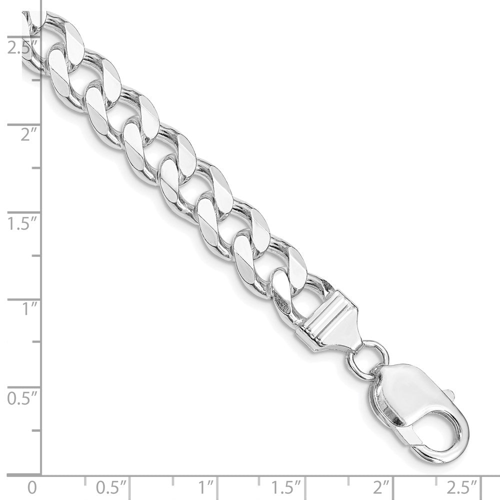 Sterling Silver Rhodium-plated 9.3mm Curb Chain QCB250R-8