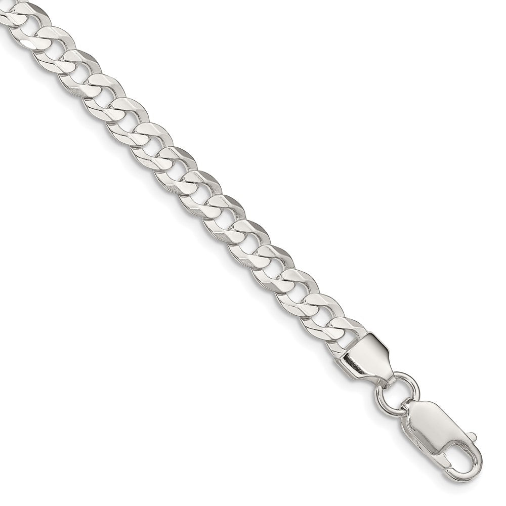 Sterling Silver 5.65mm Concave Beveled Curb Chain QCBC150-8