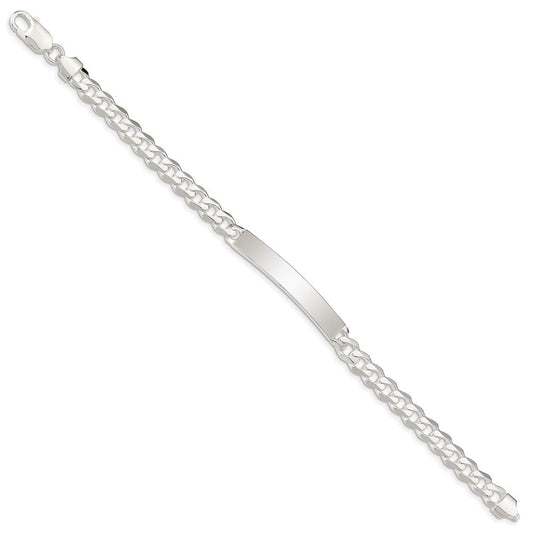 Sterling Silver Curb Link ID Bracelet QCD180-8