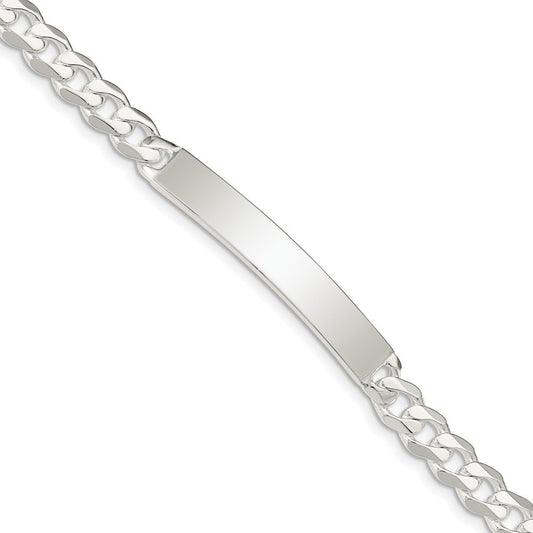 Sterling Silver Curb Link ID Bracelet QCD180-8