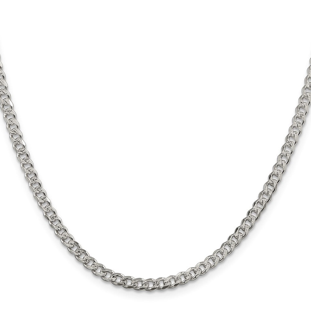Sterling Silver 3.8mm Pav������������������������������������������������������ Curb ChainQCF100