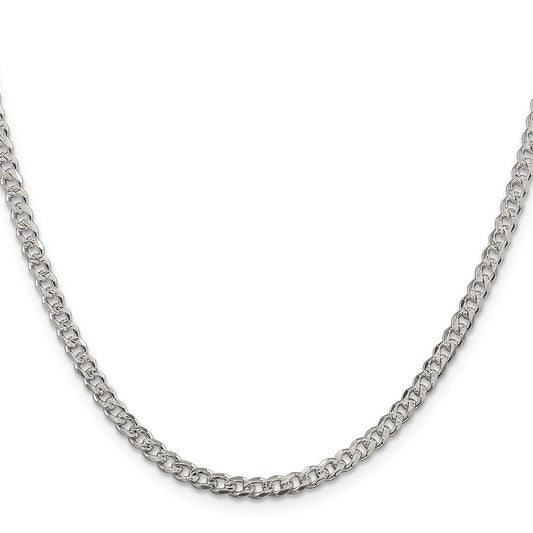 Sterling Silver 3.8mm Pav������������������������������������������������������ Curb ChainQCF100