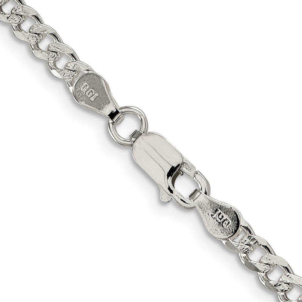 Sterling Silver 3.8mm Pav������������������������������������������������������ Curb ChainQCF100