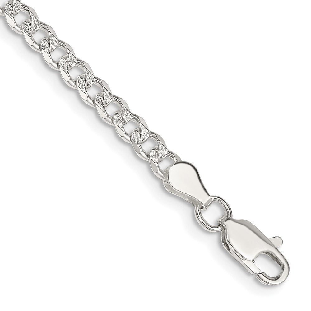 Sterling Silver 3.8mm Pav������������������ Curb Chain QCF100-8