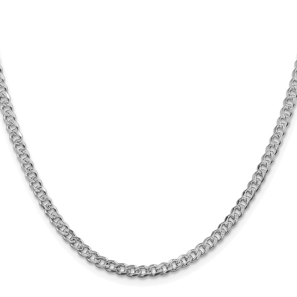 Sterling Silver Rhodium-plated 3.8mm Pav������������������������������������������������������ Curb ChainQCF100R