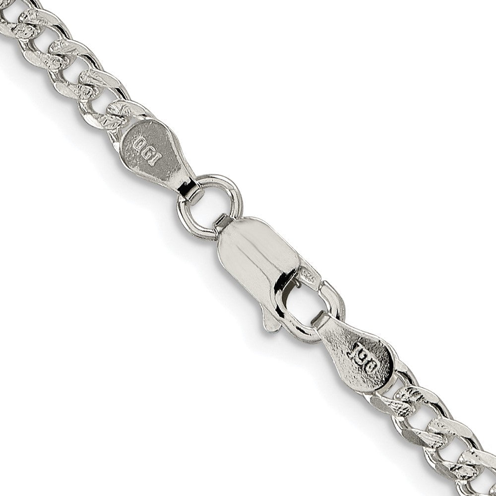 Sterling Silver Rhodium-plated 3.8mm Pav������������������������������������������������������ Curb ChainQCF100R