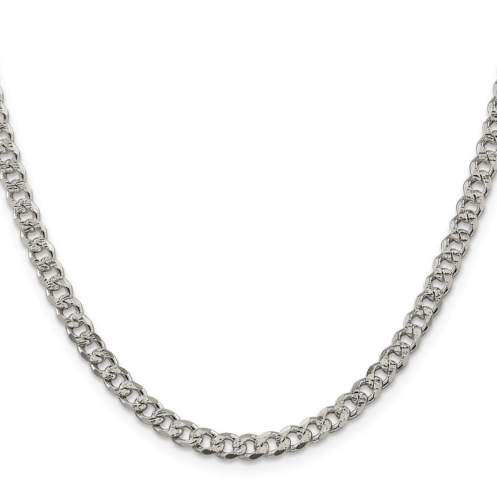Sterling Silver 4.5mm Pav������������������������������������������������������ Curb ChainQCF120
