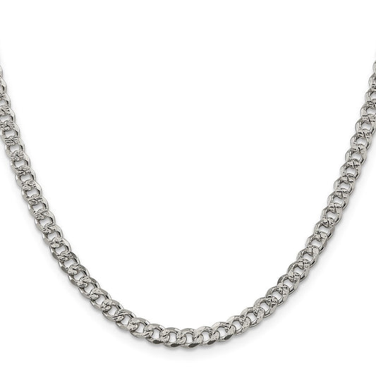 Sterling Silver 4.5mm Pav������������������������������������������������������ Curb ChainQCF120