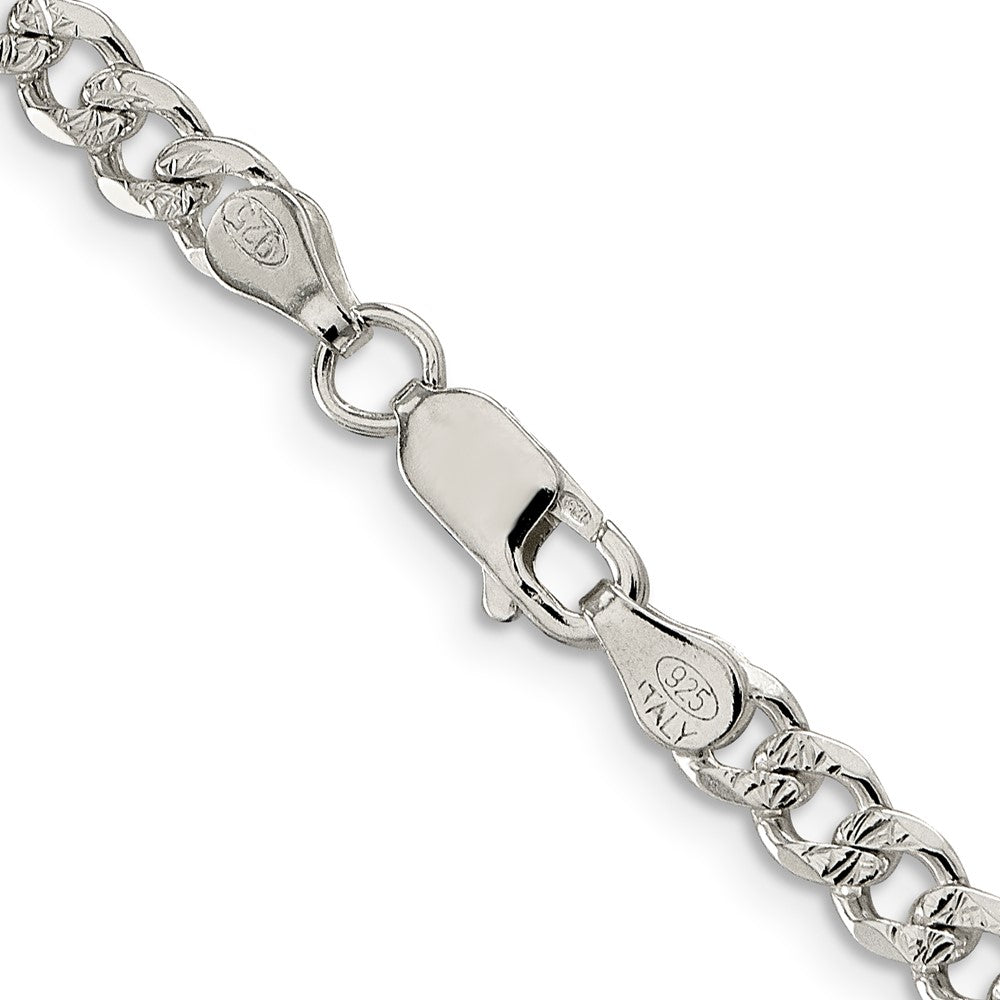 Sterling Silver 4.5mm Pav������������������������������������������������������ Curb ChainQCF120