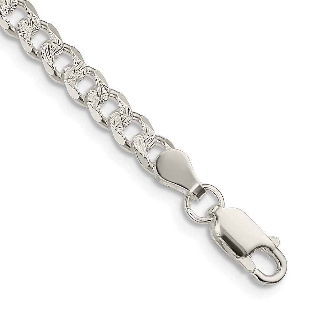 Sterling Silver 4.5mm Pav������������������������������������������������������ Curb Chain QCF120-8