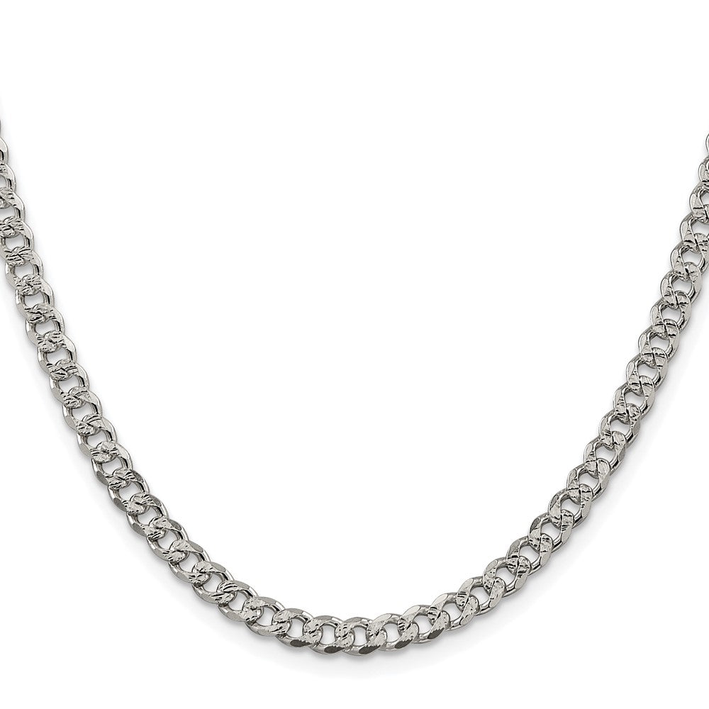 Sterling Silver Rhodium-plated 4.5mm Pav������������������������������������������������������ Curb ChainQCF120R