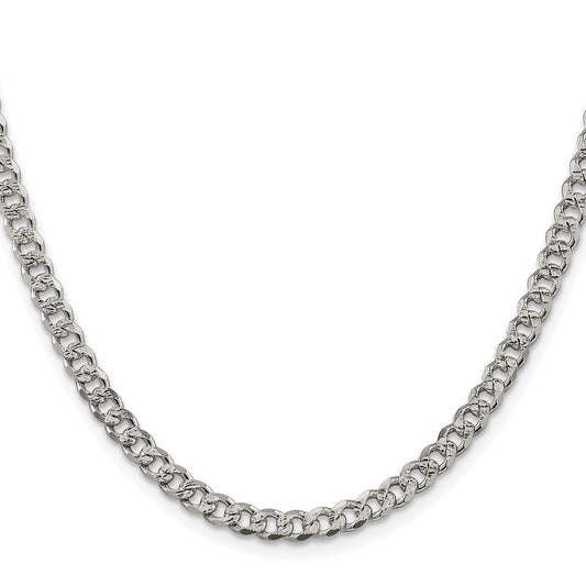 Sterling Silver Rhodium-plated 4.5mm Pav������������������������������������������������������ Curb ChainQCF120R