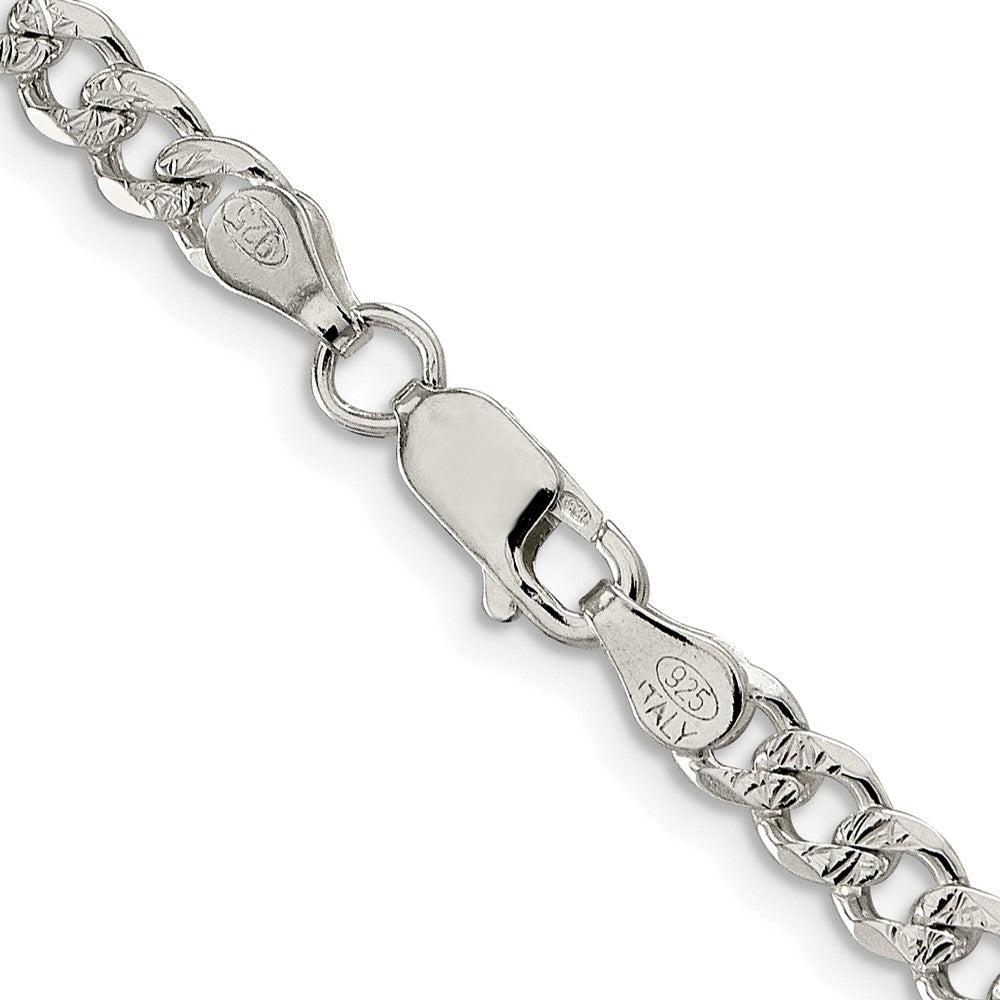 Sterling Silver Rhodium-plated 4.5mm Pav������������������������������������������������������ Curb ChainQCF120R