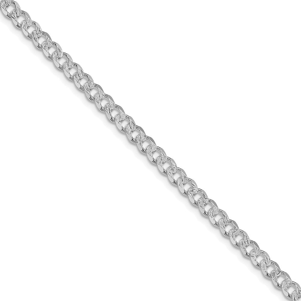 Sterling Silver Rhodium-plated 4.5mm Pav������������������������������������������������������ Curb ChainQCF120R