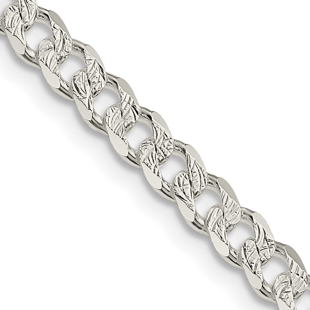Sterling Silver 4.5mm Pav������������������������������������������������������ Curb ChainQCF120
