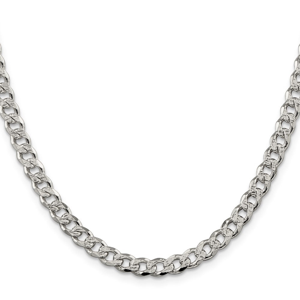 Sterling Silver 5.5mm Pav������������������������������������������������������ Curb ChainQCF150