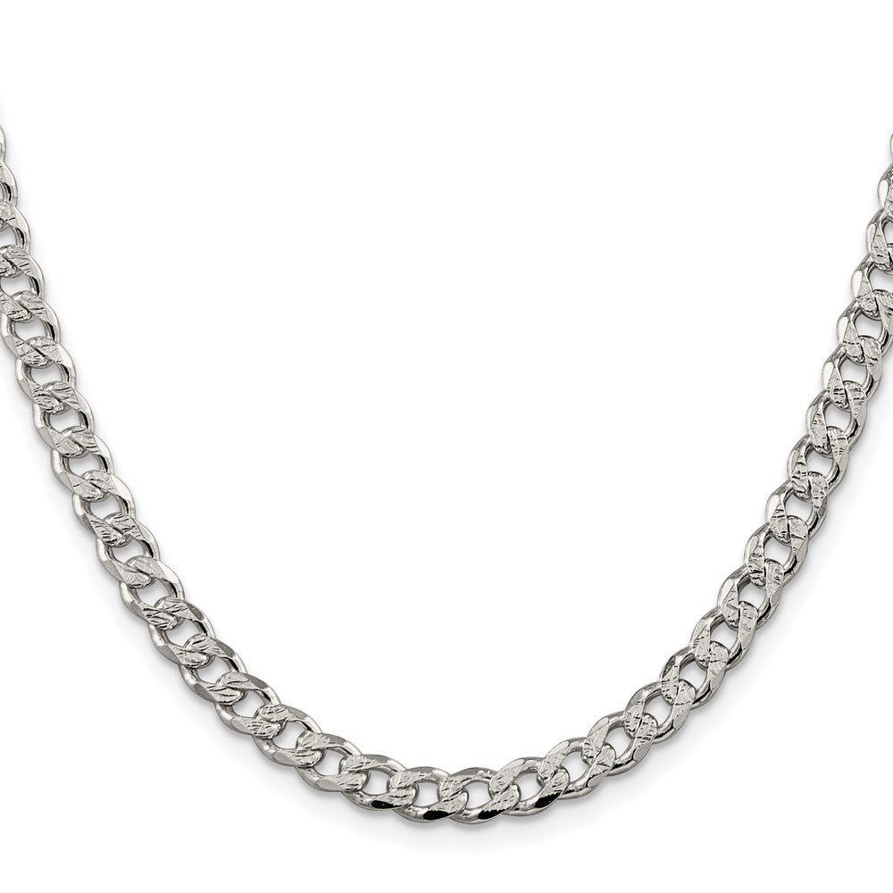 Sterling Silver Rhodium-plated 5.5mm Pav������������������������������������������������������ Curb ChainQCF150R