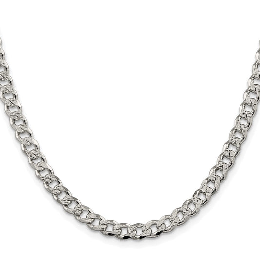 Sterling Silver Rhodium-plated 5.5mm Pav������������������������������������������������������ Curb ChainQCF150R