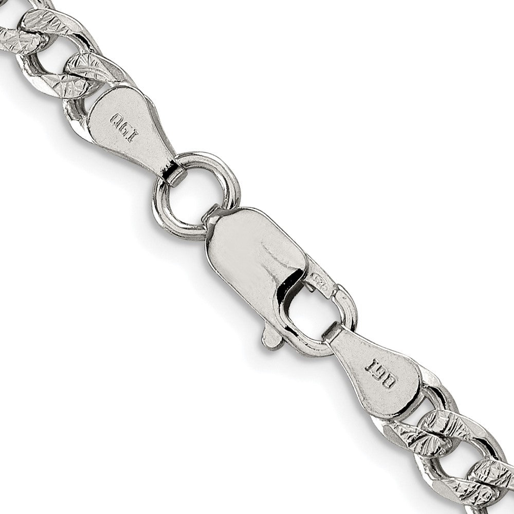 Sterling Silver Rhodium-plated 5.5mm Pav������������������������������������������������������ Curb ChainQCF150R