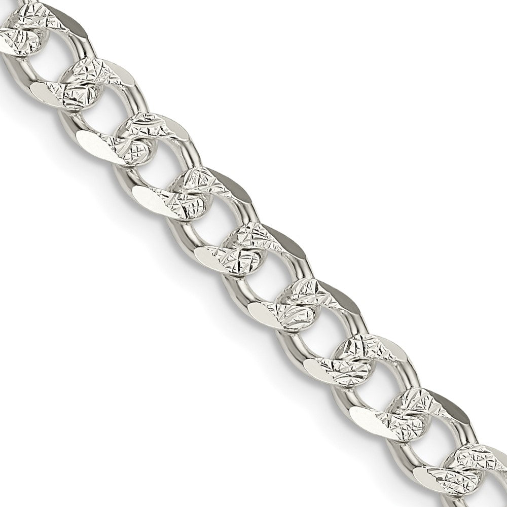 Sterling Silver 5.5mm Pav������������������������������������������������������ Curb ChainQCF150