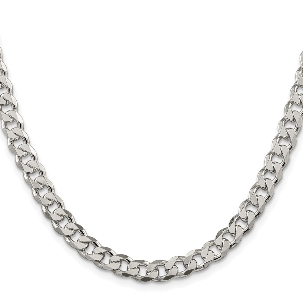 Sterling Silver Rhodium-plated 7mm Pav������������������������������������������������������ Curb ChainQCF180R