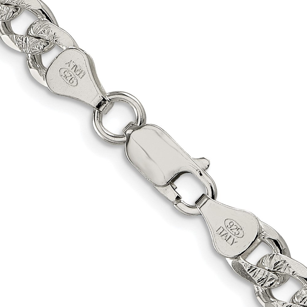Sterling Silver Rhodium-plated 7mm Pav������������������������������������������������������ Curb ChainQCF180R