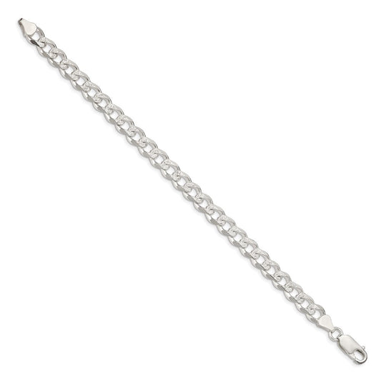 Sterling Silver 7.5mm Pav������������������������������������������������������ Curb Chain QCF200-8