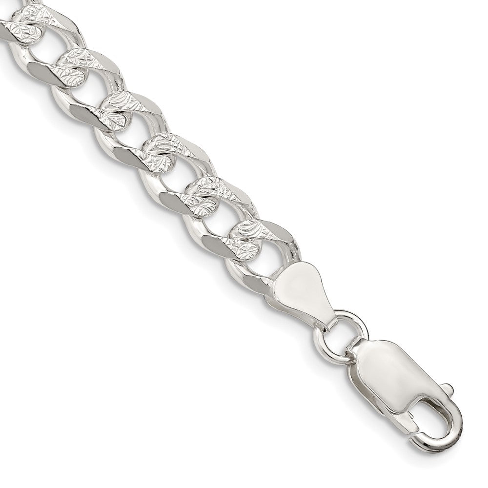 Sterling Silver 7.5mm Pav������������������ Curb Chain QCF200-8