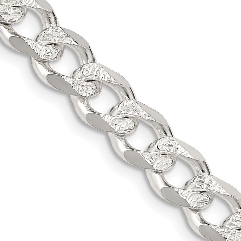 Sterling Silver 7.5mm Pav������������������������������������������������������ Curb ChainQCF200