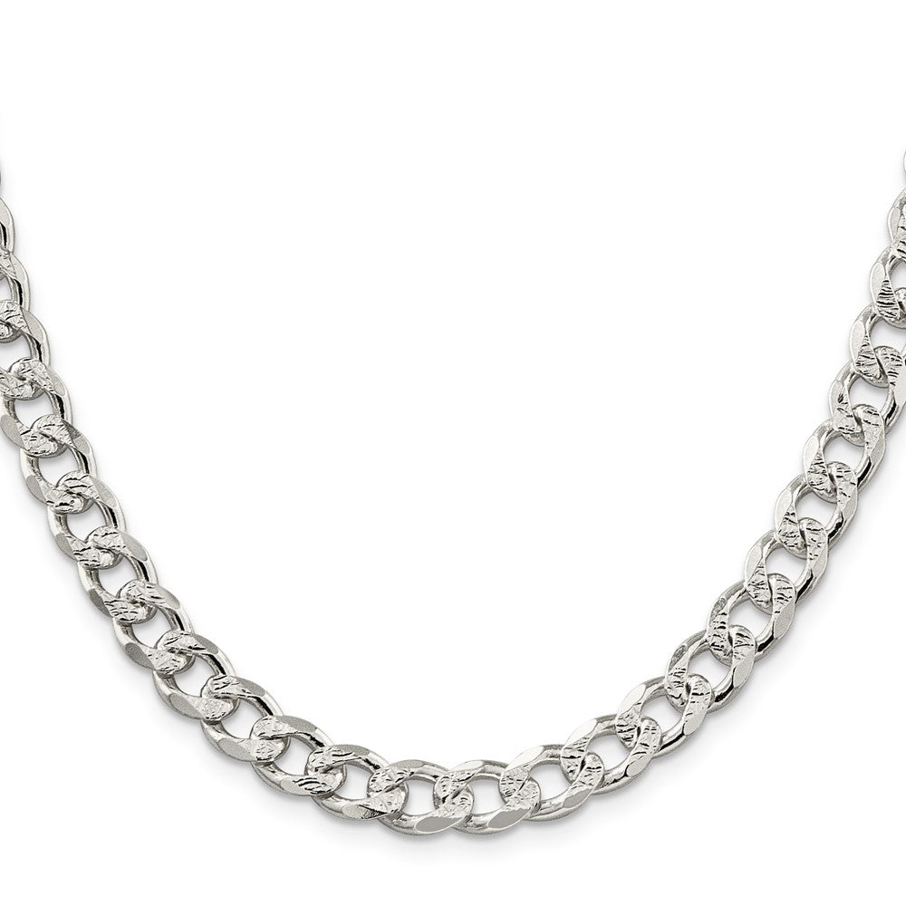 Sterling Silver 8.3mm Pav������������������������������������������������������ Curb ChainQCF220