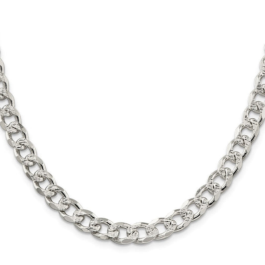 Sterling Silver 8.3mm Pav������������������������������������������������������ Curb ChainQCF220