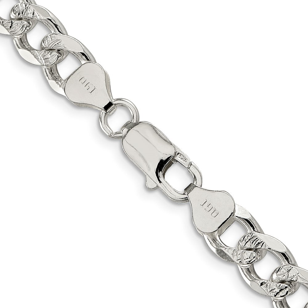 Sterling Silver 8.3mm Pav������������������������������������������������������ Curb ChainQCF220