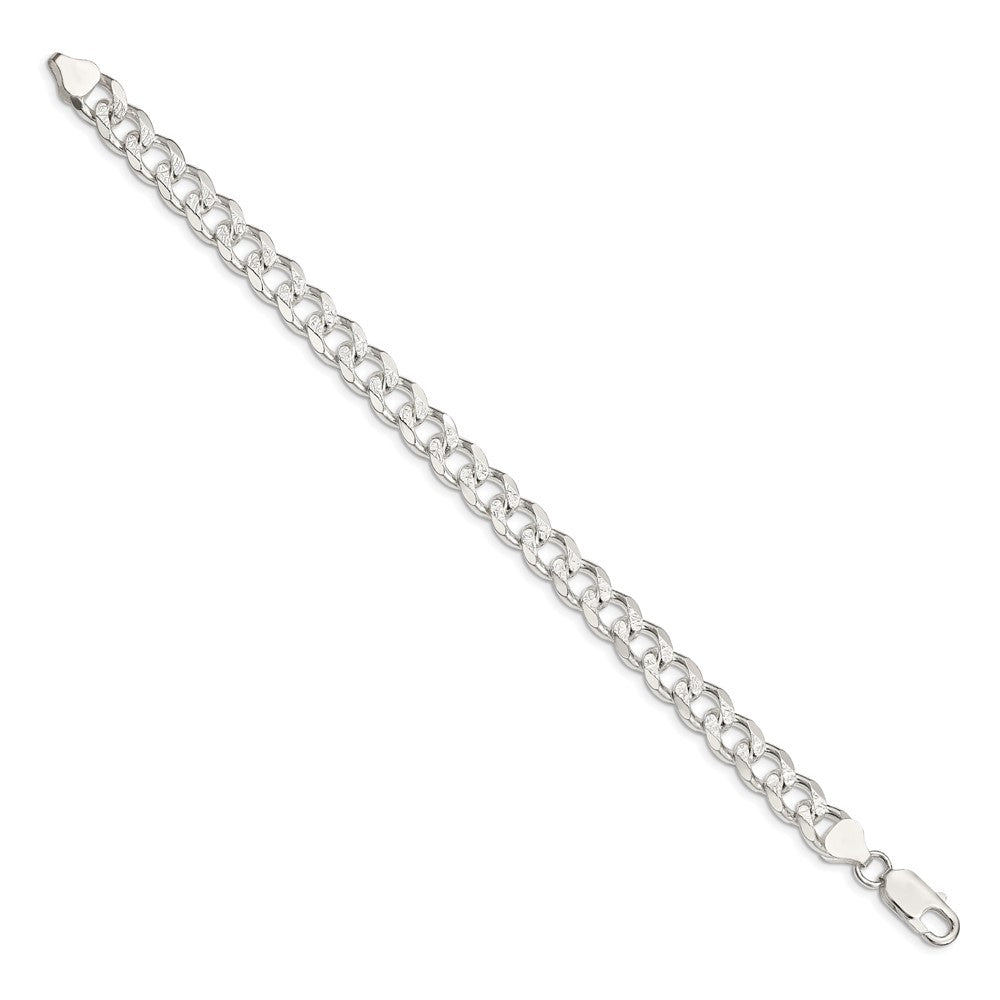 Sterling Silver 8.3mm Pav������������������ Curb Chain QCF220-8