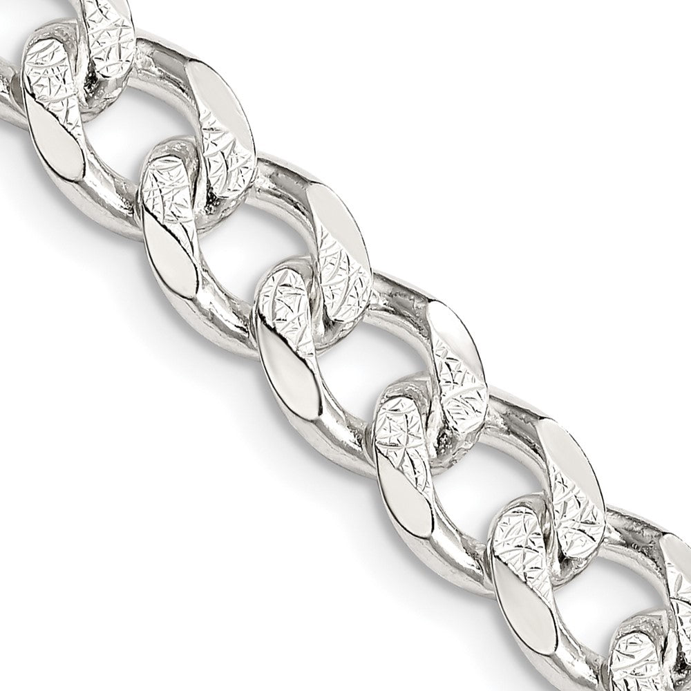 Sterling Silver 8.3mm Pav������������������������������������������������������ Curb ChainQCF220