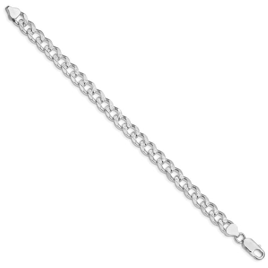Sterling Silver Rhodium-plated 8.3mm Pav������������������������������������������������������ Curb Chain QCF220R-8
