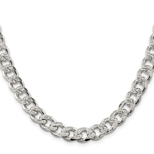 Sterling Silver 9.3mm Pav������������������������������������������������������ Curb ChainQCF250