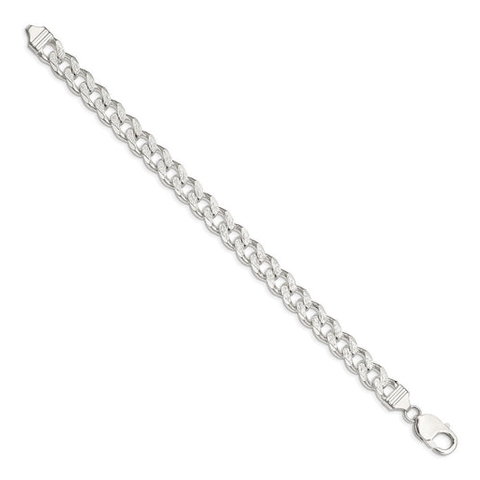 Sterling Silver 9.3mm Pav������������������������������������������������������ Curb Chain QCF250-8