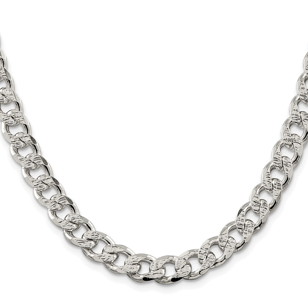 Sterling Silver Rhodium-plated 9.3mm Pav������������������������������������������������������ Curb ChainQCF250R